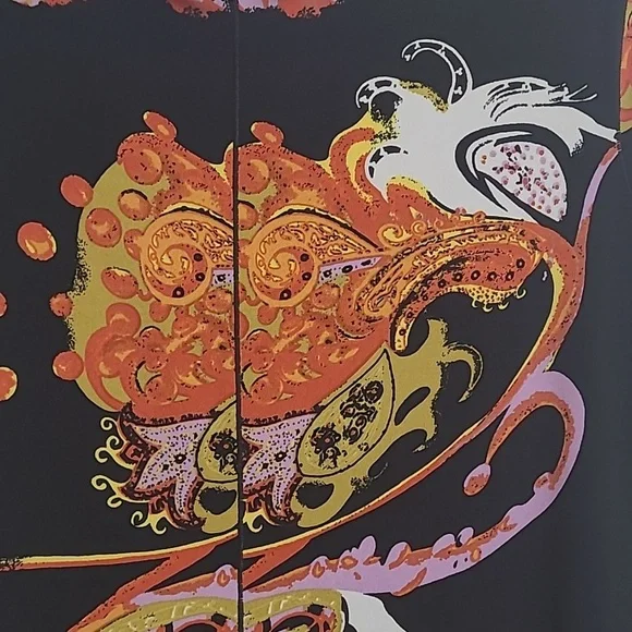 Eva Varro Stretch Artistic Design Multi Color Dress Sz XL -V Neck - Picture 3 of 11